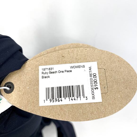 PRANA Women's Ruby Beach One-Piece Swimsuit Large Black Stretch UPF 50+ NWT - Picture 11 of 12